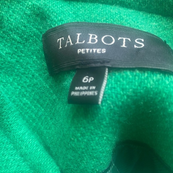 Talbots Kelly Green Wool blend Mandarin collar Peplum blazer - Picture 15 of 15